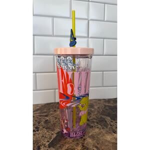 Disney Fantasia Liquid Glitter Tumbler with Sorcerer Hat Charm - 22oz